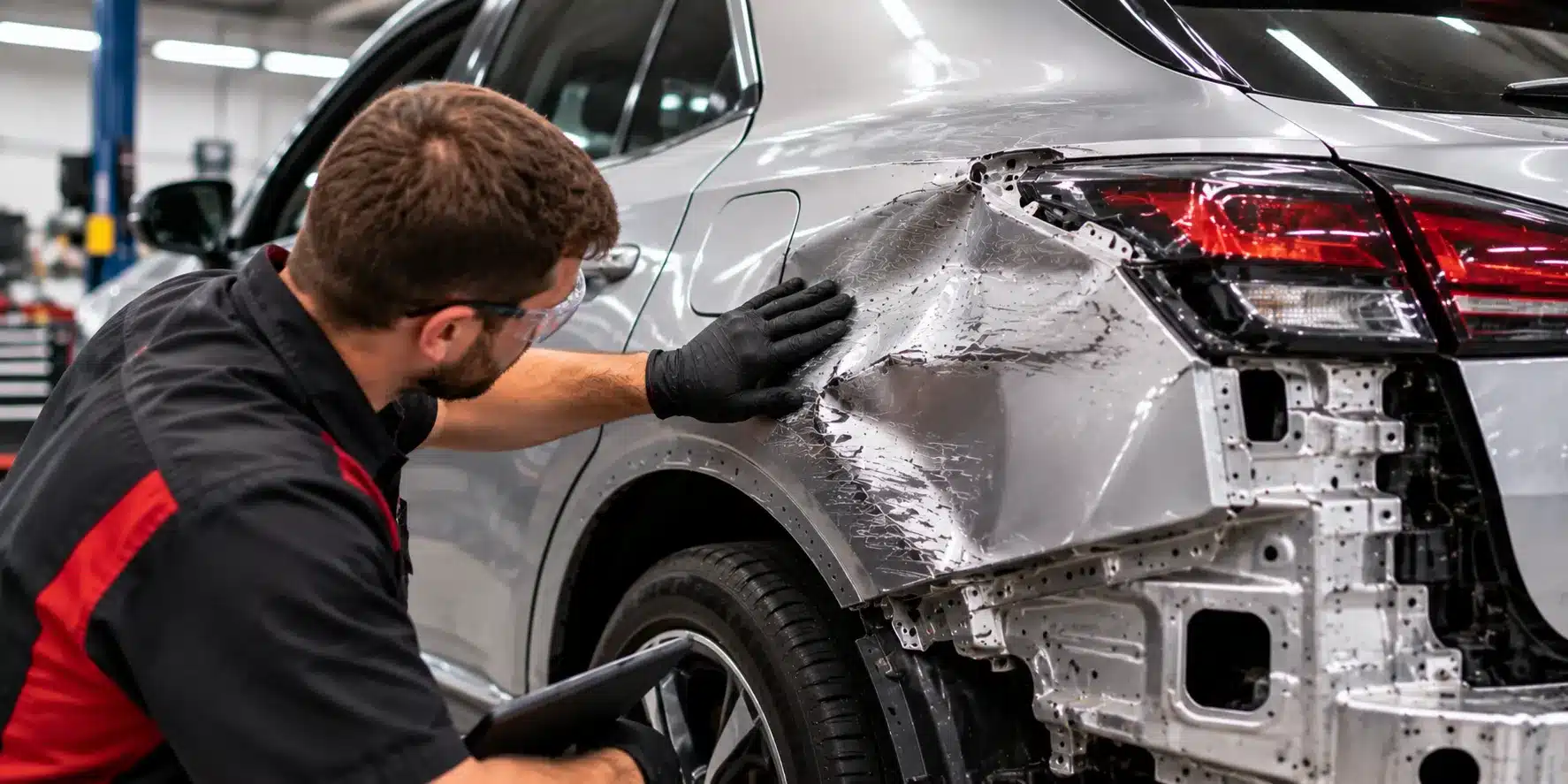 Damaged Aluminum Body Panels