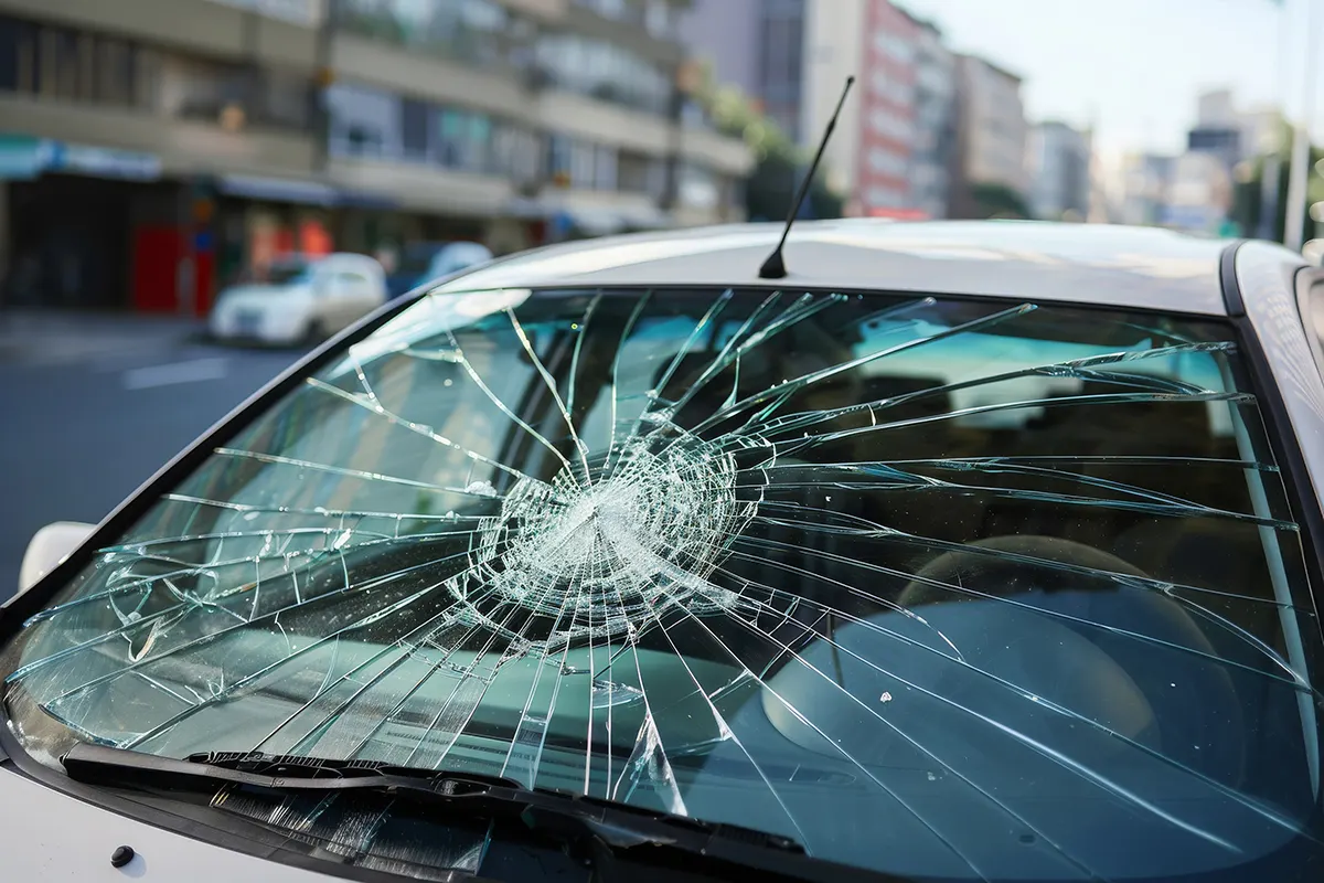 Technicians installing a replacement windshield