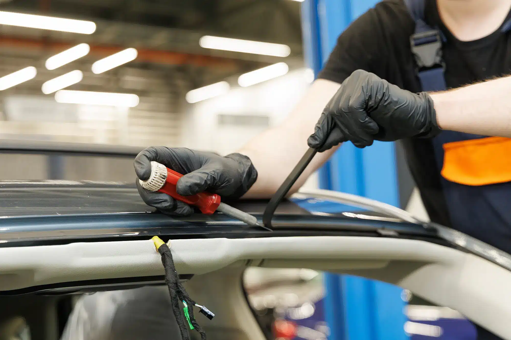 Chip repair on a windshield
