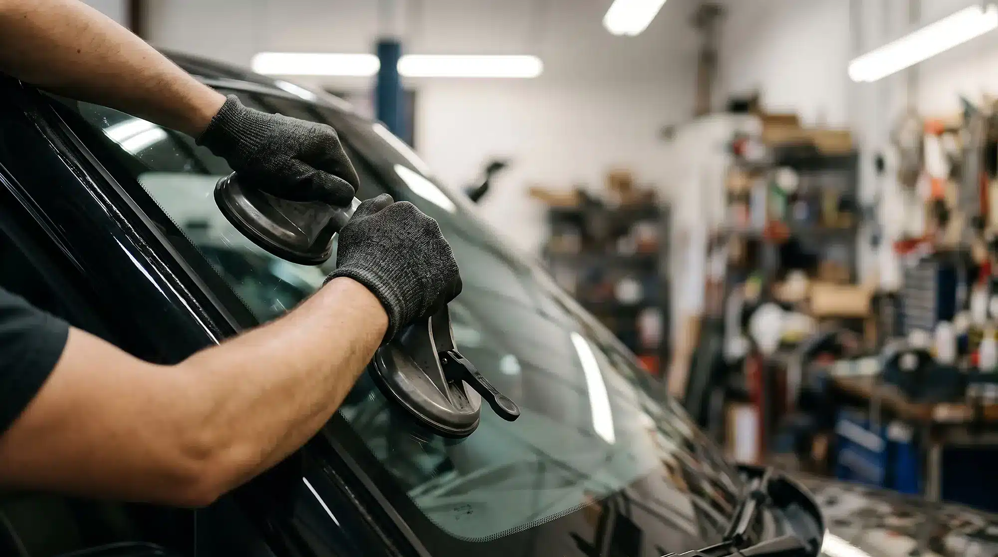 Customer reviewing an auto glass estimate